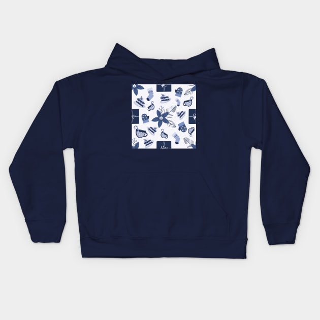 Winter time pattern 4 Kids Hoodie by BeCreativeArts